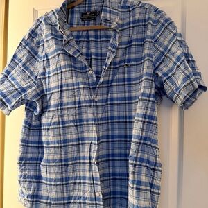 Vineyard Vines Blue and White Plaid Men's Shirt